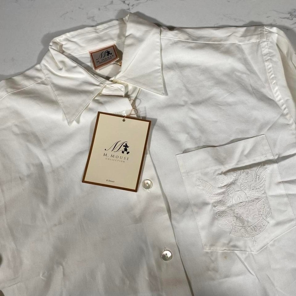 NWT Vintage Disney M. Mouse Collection Embroidered Shirt Made in‎ Hong Kong  M